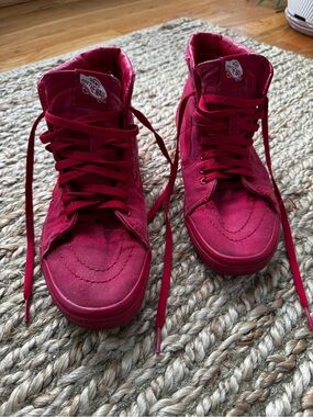 Vans Red High-Top Canvas Sneakers